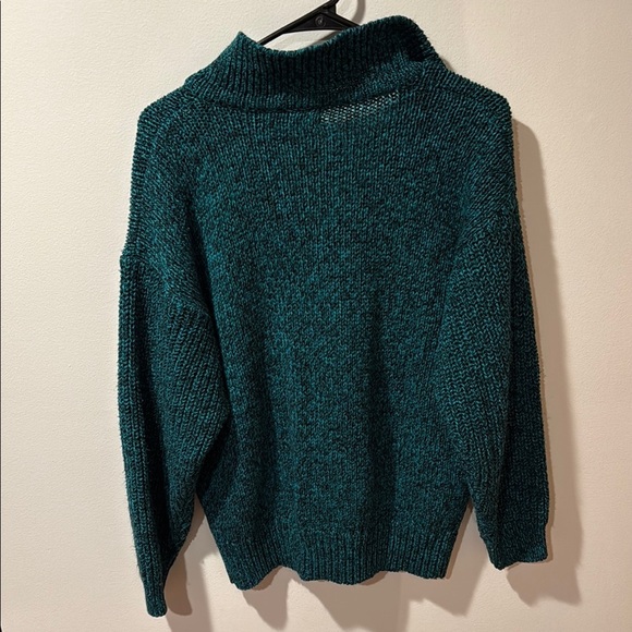 Vintage 1980s Women’s Teal Button-Up Knit Sweater - Picture 5 of 6